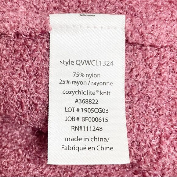 Barefoot Dreams CozyChic Lite Relaxed Hooded Long Cardigan Berry Rose Size Small - Picture 11 of 13